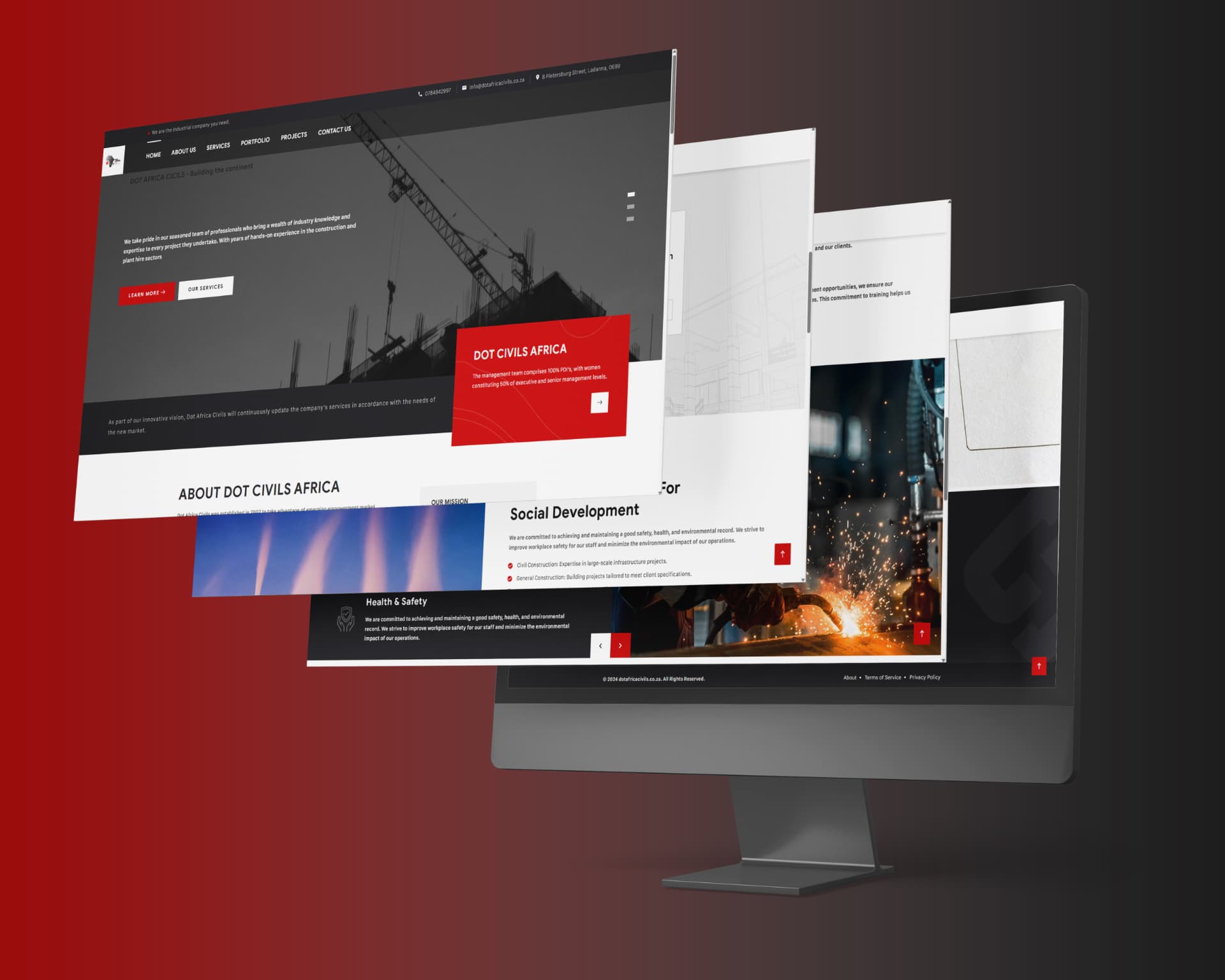 Dot Africa Civils website mockup